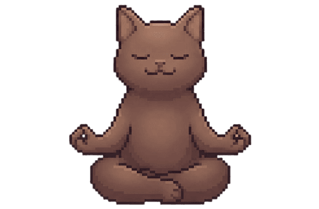 Cat meditating